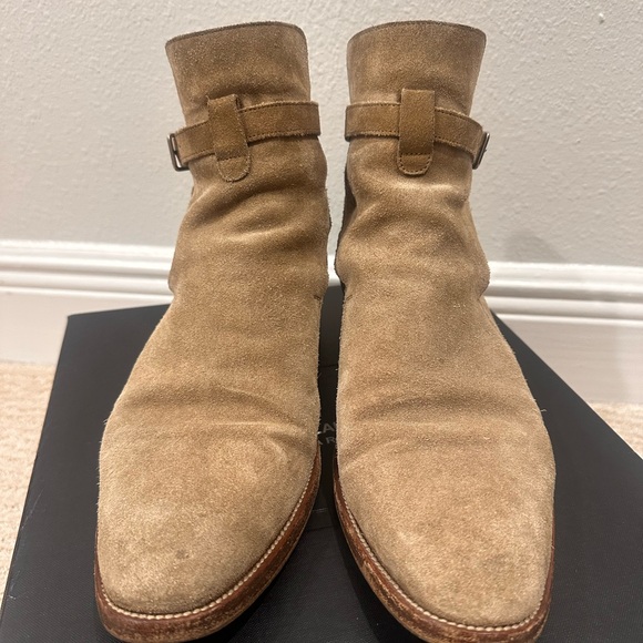 Saint Laurent Tan Suede Men's Boots (Wyatt 30 JODHPUR) - Picture 3 of 10